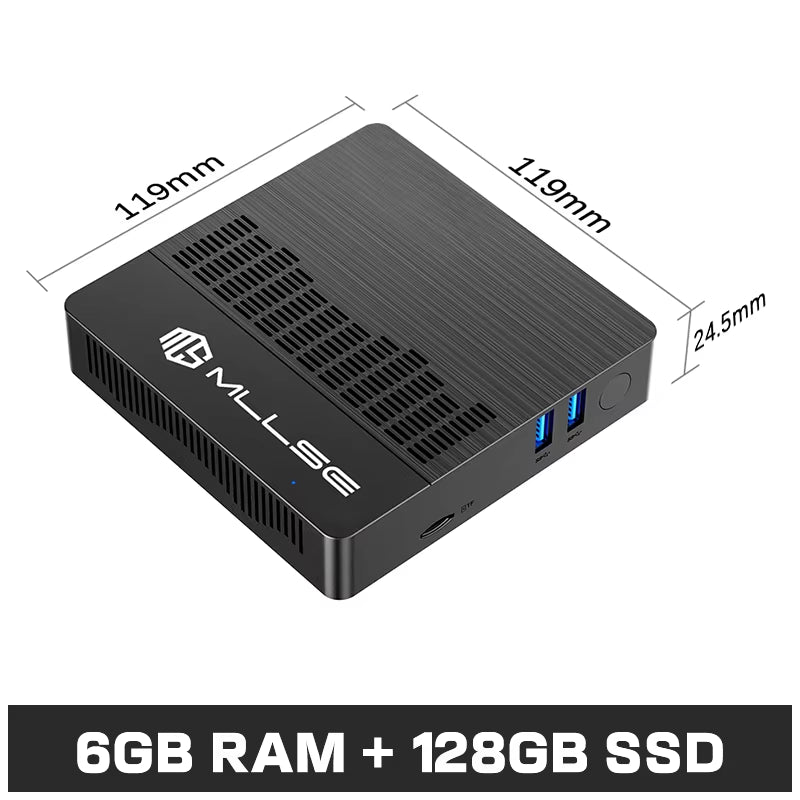 MLLSE Mini PC M2 Air Intel Gemini Lake N4000 Intel J3710 6GB RAM 128GB ROM Wifi De Doble Banda Bluetooth USB Mini Ordenador